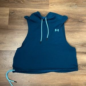 Under Armour Workout Gym Top Sport Fleece Sleeveless Funnel Neck Women’s Medium